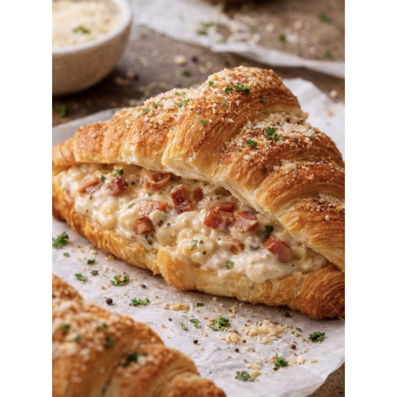 Cruasán de carbonara